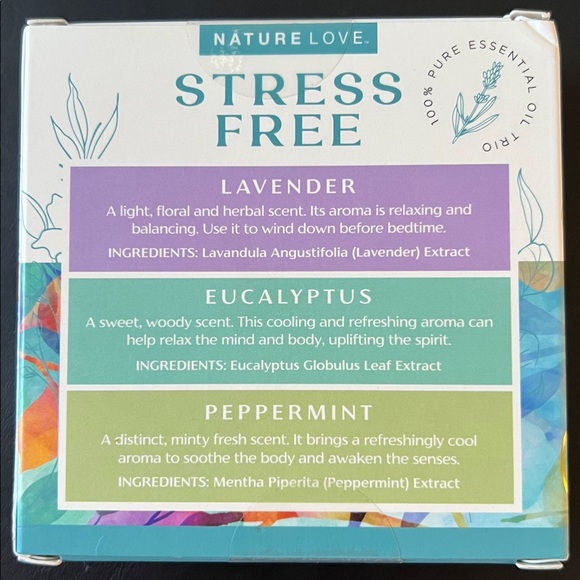 NATURE LOVE NIB STRESS FREE 100% PURE ESSENTIAL OILS - Picture 2 of 3